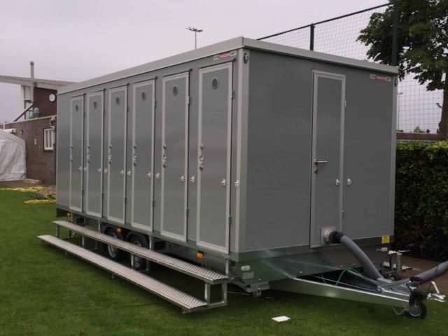 Evenementen toiletwagen buitenkant, antraciet