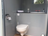 Mini toiletwagen hout zijaanzicht